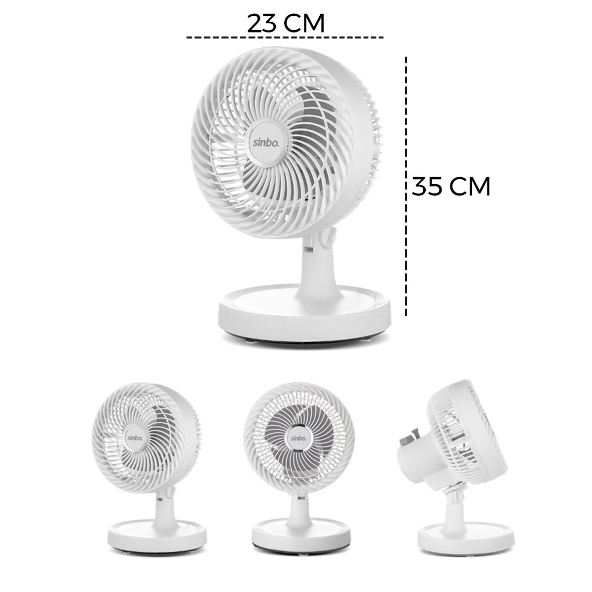 Beyaz 12 Inc Ev - Ofis Kompakt - Sessiz - İki Kademe Masaüstü Vantilatör SF-7703