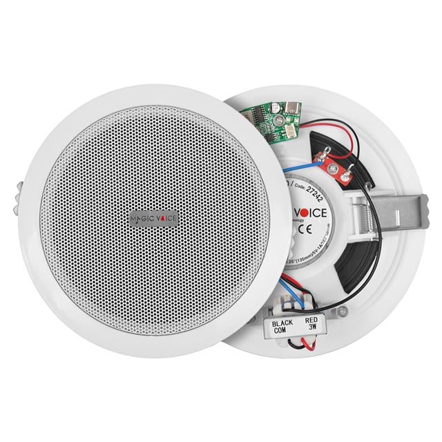 MagicVoice TPI-350 5.25’’ (13.5 CM) Hat Trafolu Alçıpan/Asma Tavan Tipi Hoparlör (6W RMS - MP3 USB Uyumlu) - Beyaz