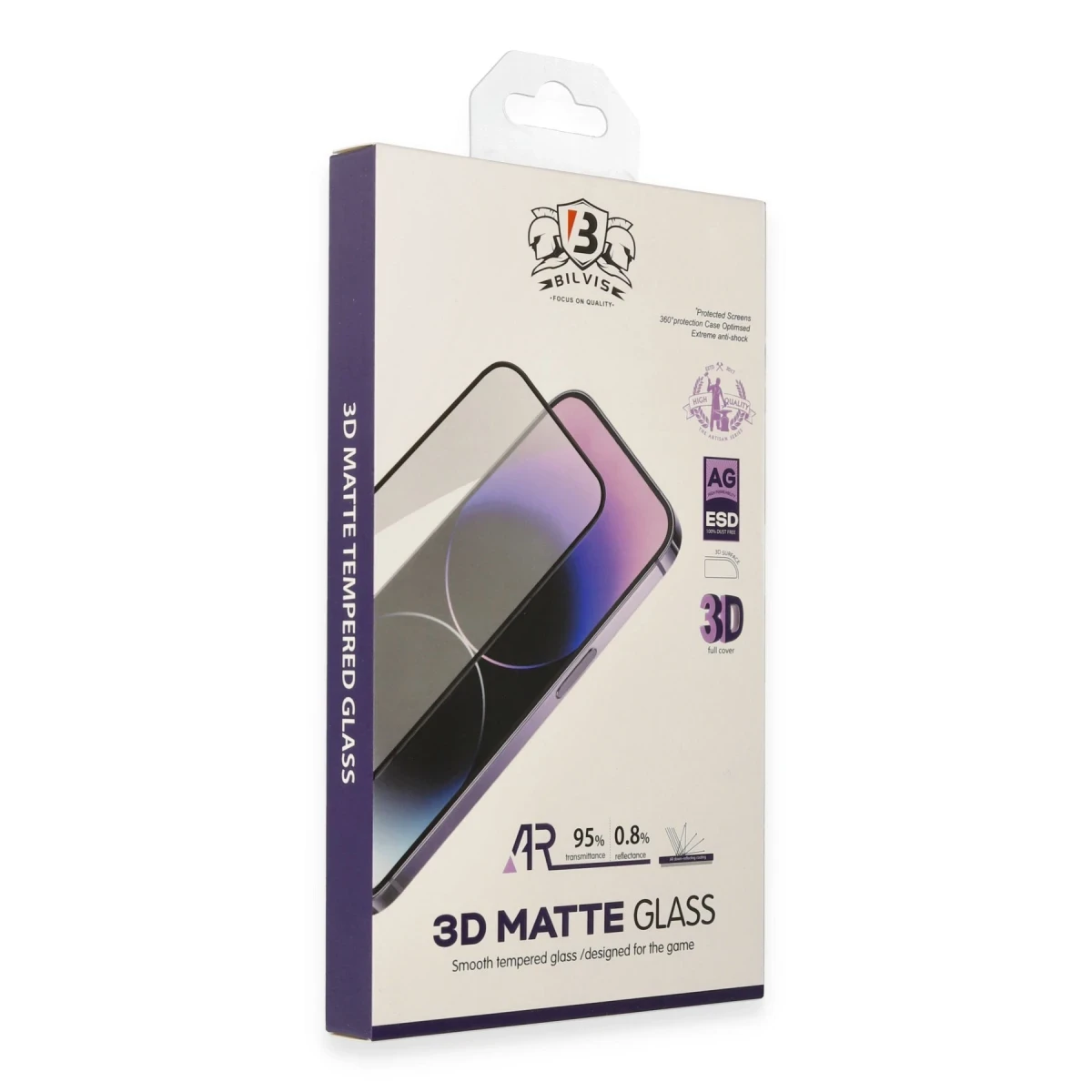 Apple iPhone 14 Bilvis 3D Mat Cam Ekran Koruyucu