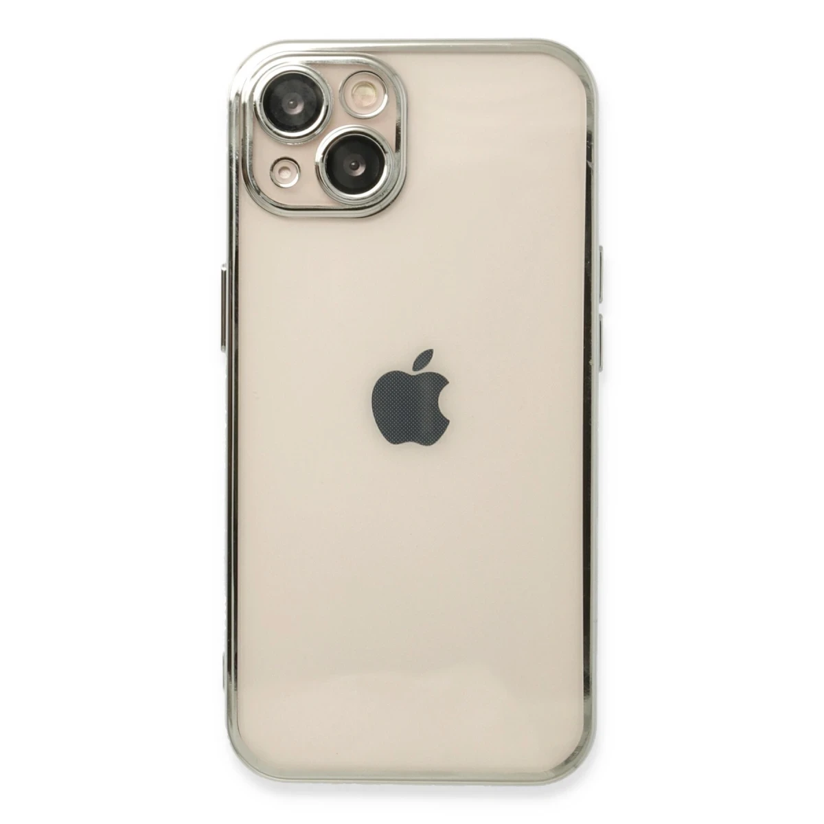 Apple iPhone 14 Plus Kılıf Razer Lensli Silikon - Gümüş