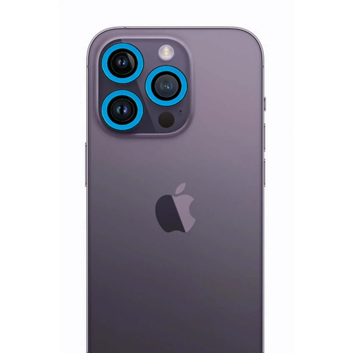 Apple iPhone 12 Pro Neon Fosforlu Kamera Lens - Mavi