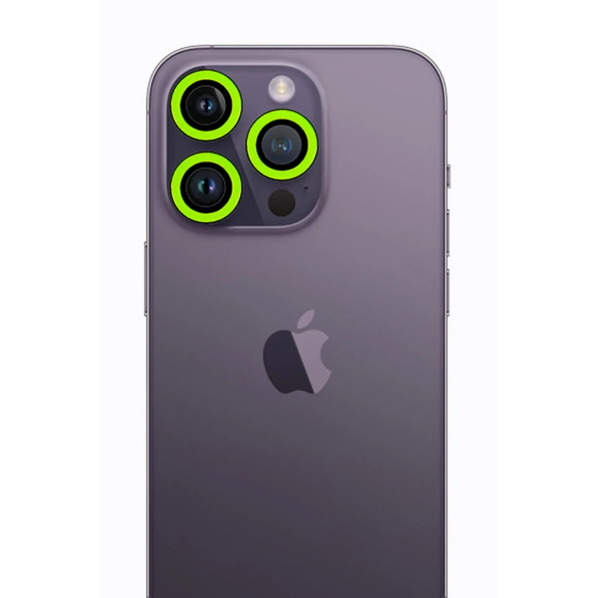 Apple iPhone 12 Pro Neon Fosforlu Kamera Lens - Yeşil