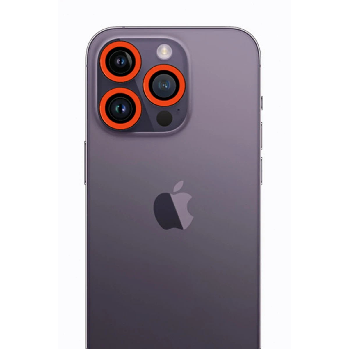 Apple iPhone 12 Pro Neon Fosforlu Kamera Lens - Turuncu