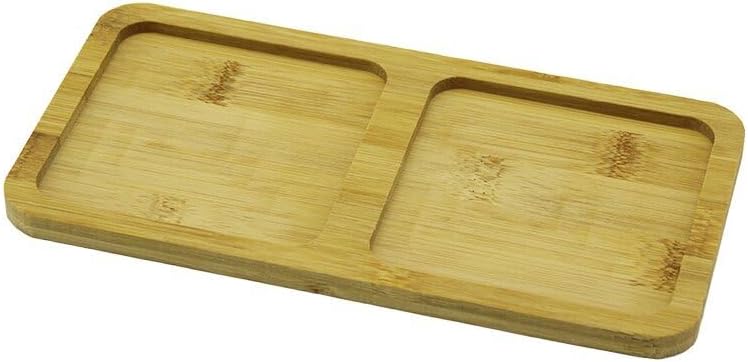 2 BÖLMELİ DİKDÖRTGEN AHŞAP BAMBU YAĞDANLIK ALTLIK MİNİ TEPSİ 20X10X0.8CM (5264)