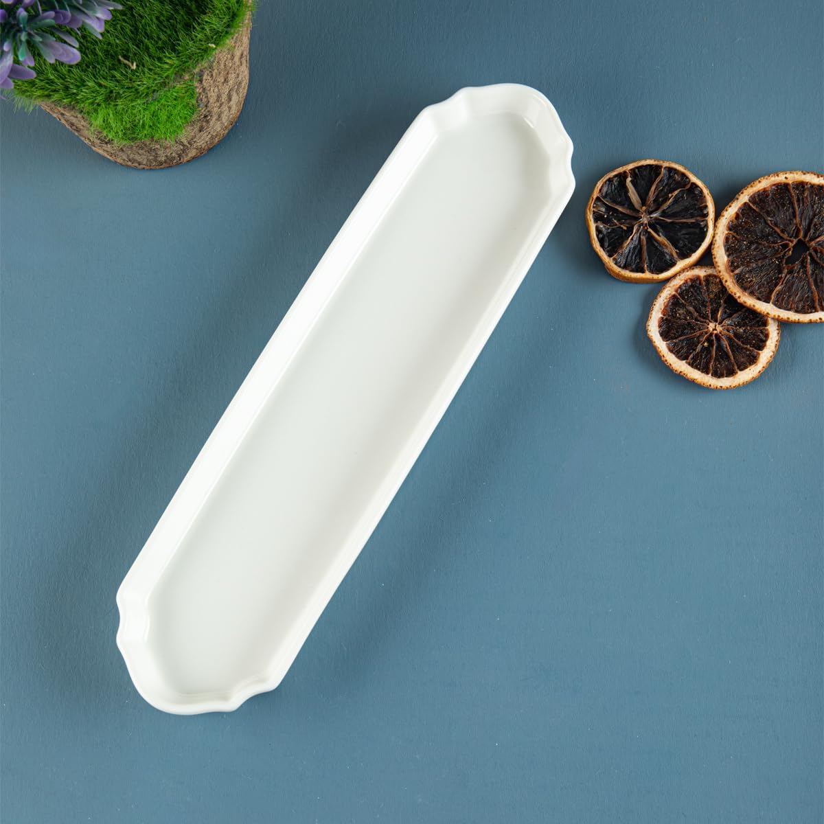 Aryıldız Lunar Kare Zeytin Servis Tabağı Beyaz Seramik 25 cm