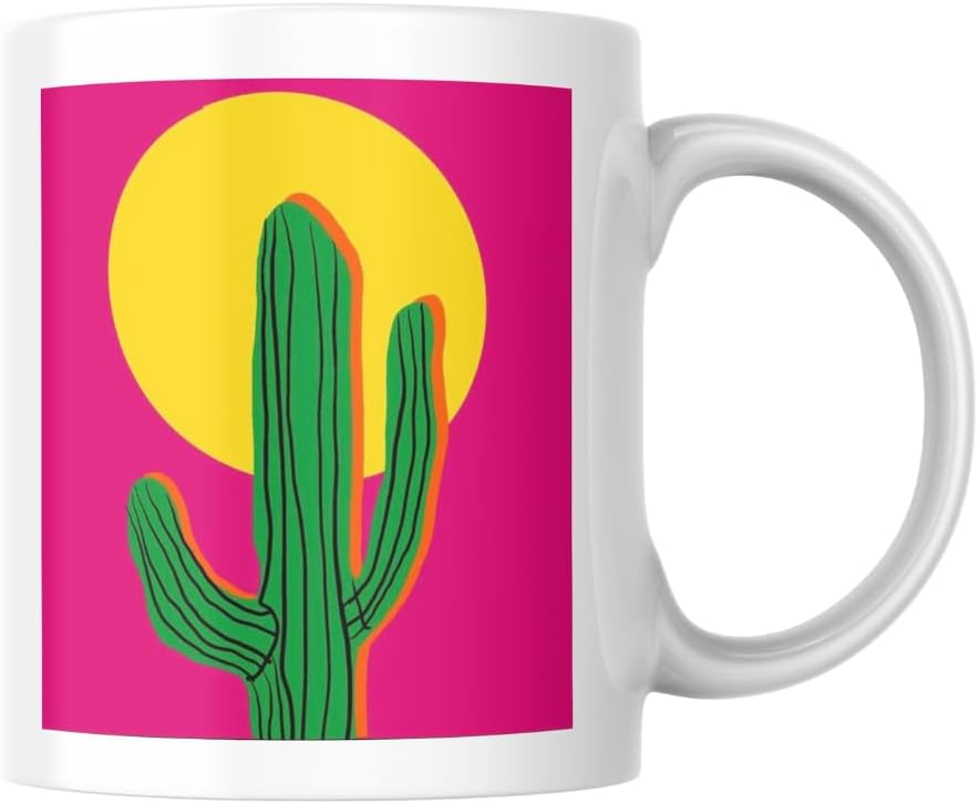 Kaktüs Baskılı Kupa Bardak Hediyelik Çay Kahve Kupası Coffee Mug