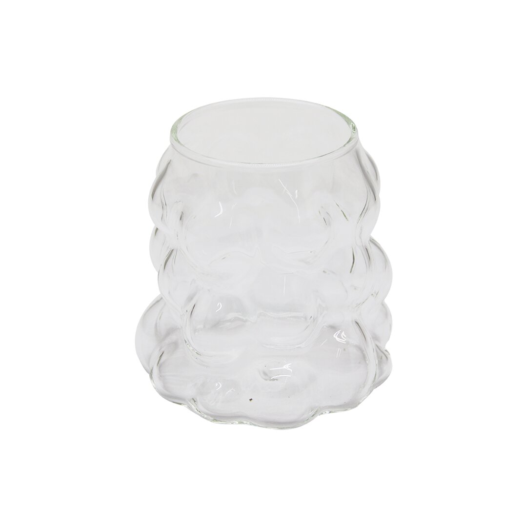 Boncuklu - Boğumlu Cam Bardak 340ML Kahve - Sunum - Meşrubat
