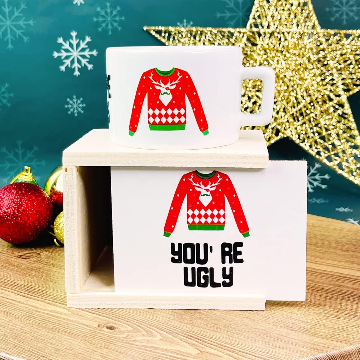 You're Ugly Yılbaşı Tasarımlı Kutulu Kupa