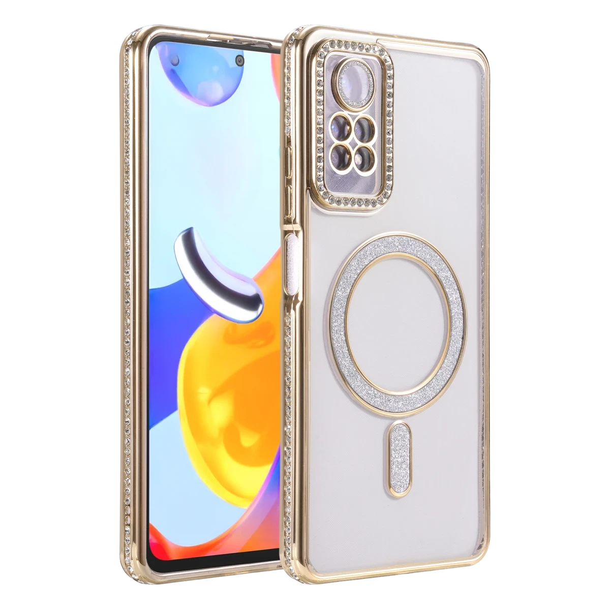 Xiaomi Redmi Note 12 Pro 4G Joke Simli Magneticsafe Kılıf - Gold