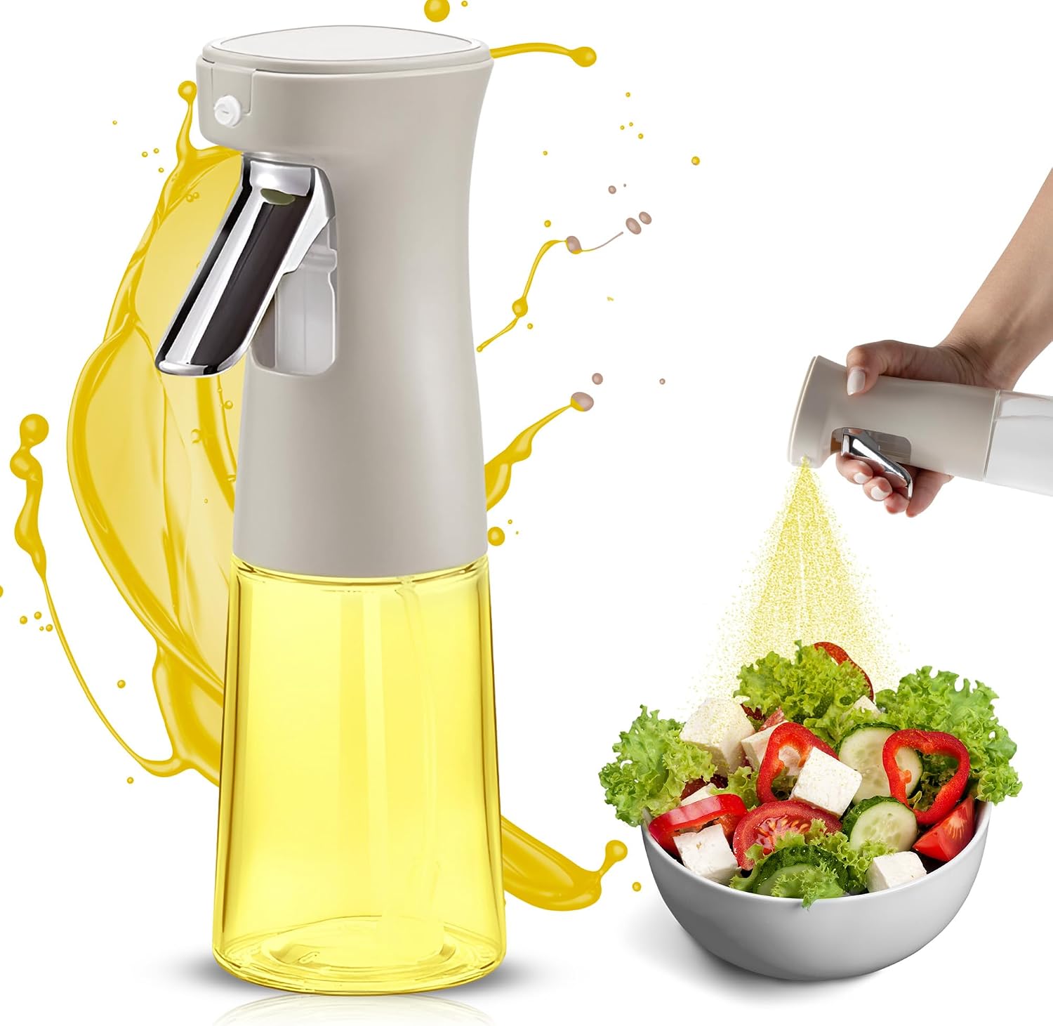 Püskürtme yağ spreyi mutfak için Cam yağ dağıtıcısı, 240 ml, yağ püskürtücüsü ince sis spreyi, sprey difüzör, sprey difüzör, yağ ve sirke