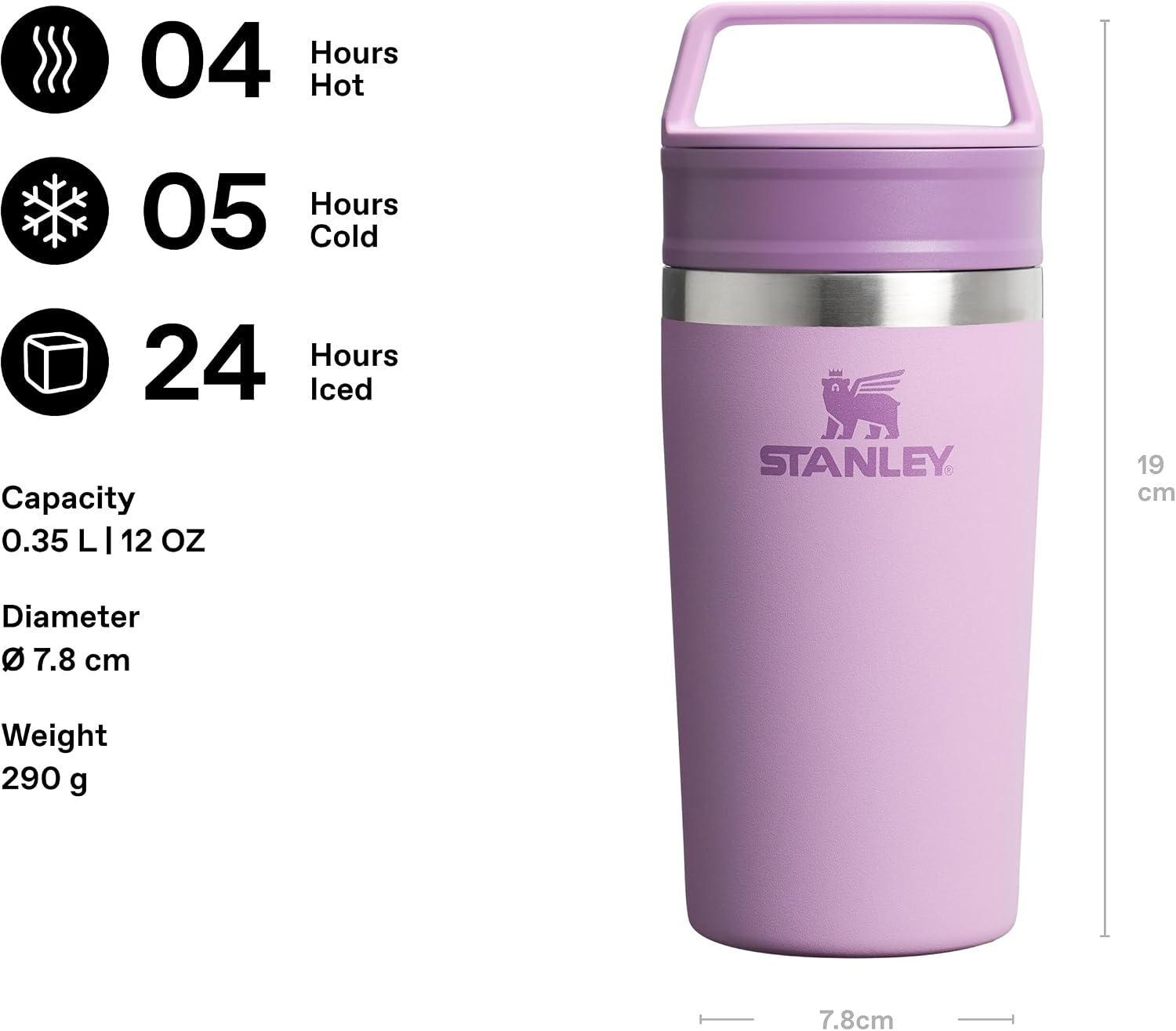 Café-to-Go Termos Bardak 0.35 Litre - Lila | Paslanmaz Çelik
