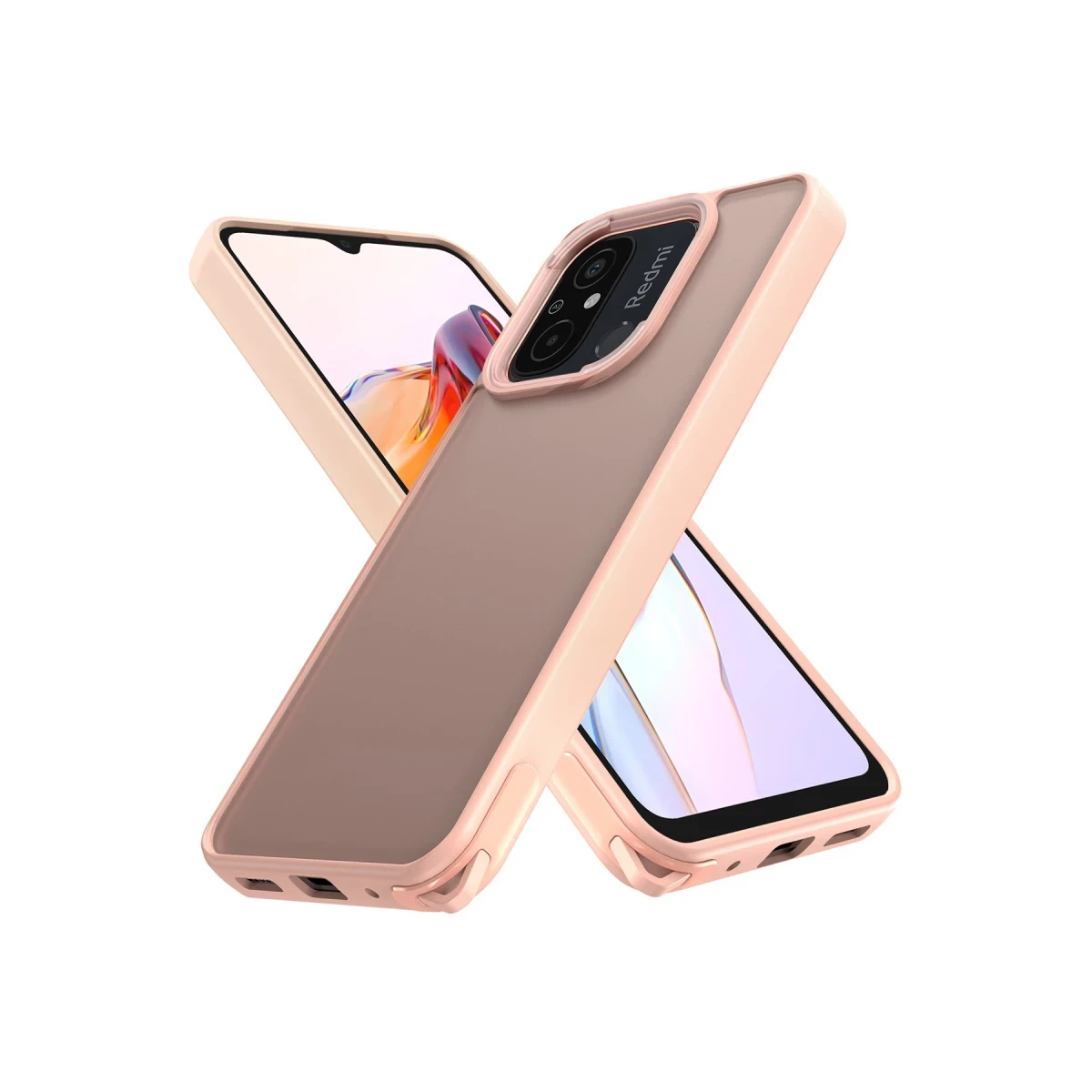 Xiaomi Redmi 12C Kılıf Elegant Kapak - Pudra