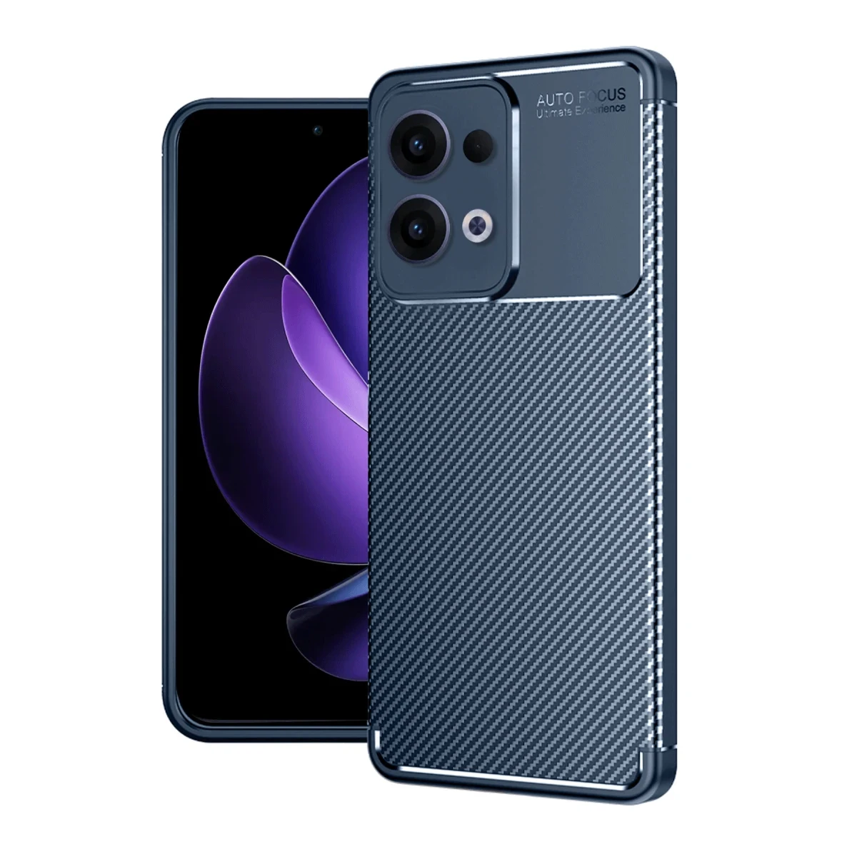 Oppo Reno 13 Pro Kılıf Auto Focus Karbon Kapak - Lacivert
