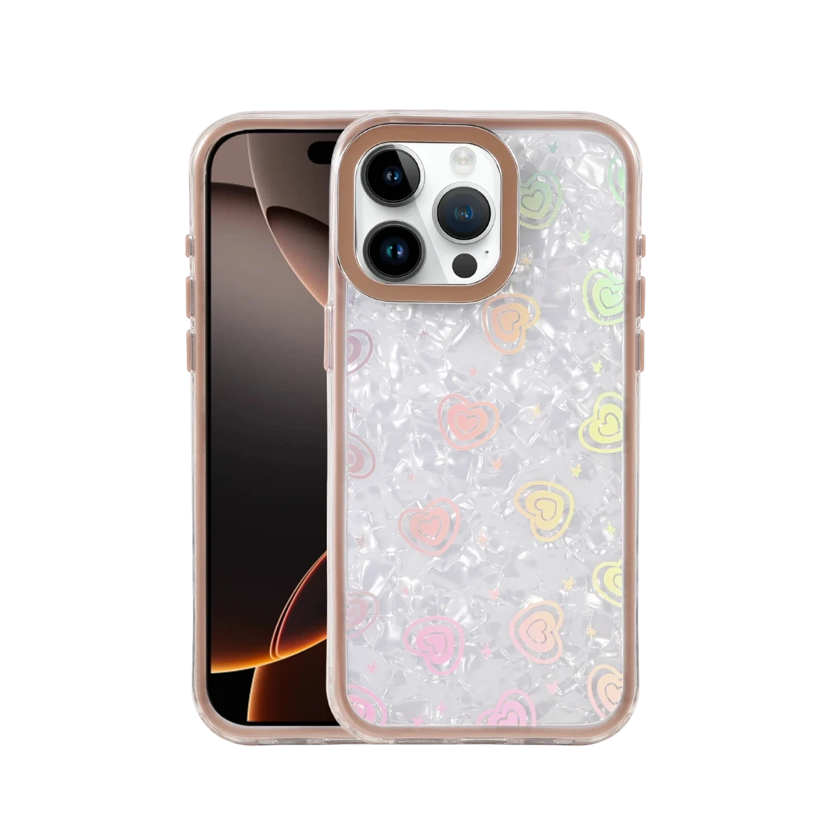 Apple iPhone 15 Pro Max Lumi Desenli Kapak - Çöl Titanyum