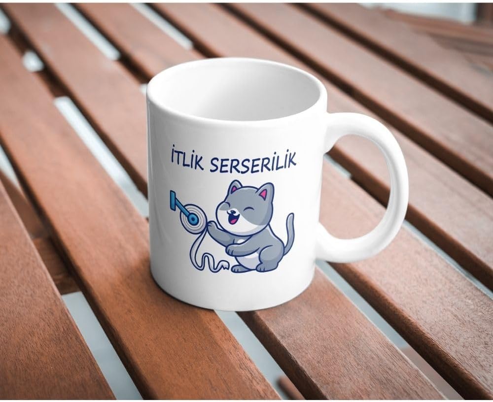Serserilik Baskılı Kupa Bardak Komik Yazılı Sevimli Çay Kahve Kupası