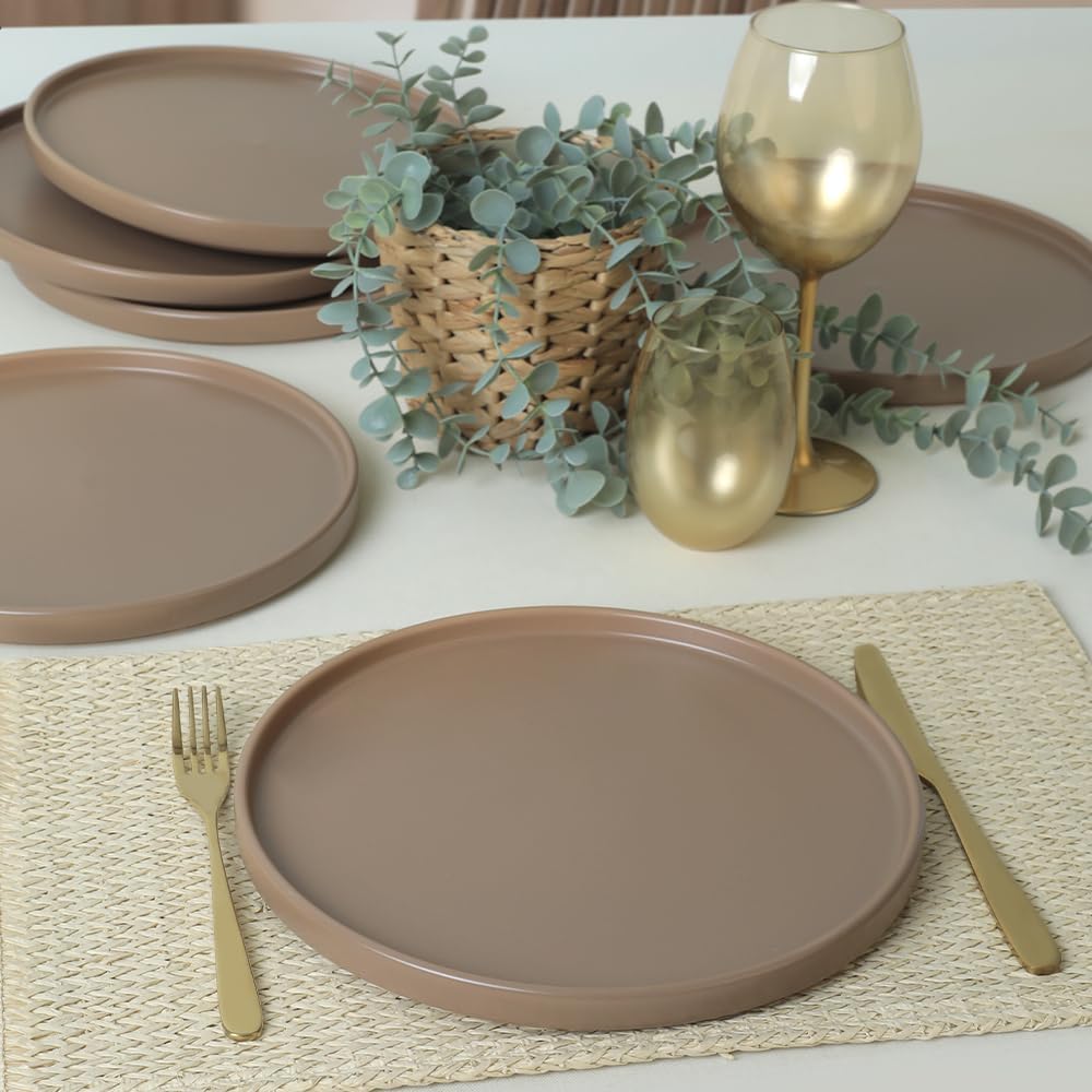 Mat Toprak Taupe Stackable Servis Tabağı 27 Cm 6 Adet 977