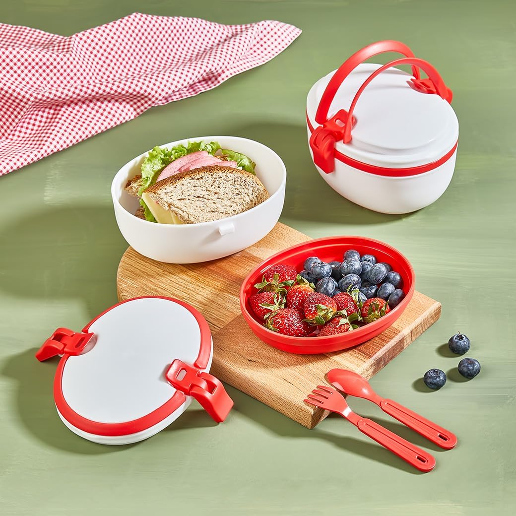 Beslenme Kutusu, Çatal Kaşık Dahil Yemek Ve Beslenme Kutusu Bpa İçermez (Kırmızı)