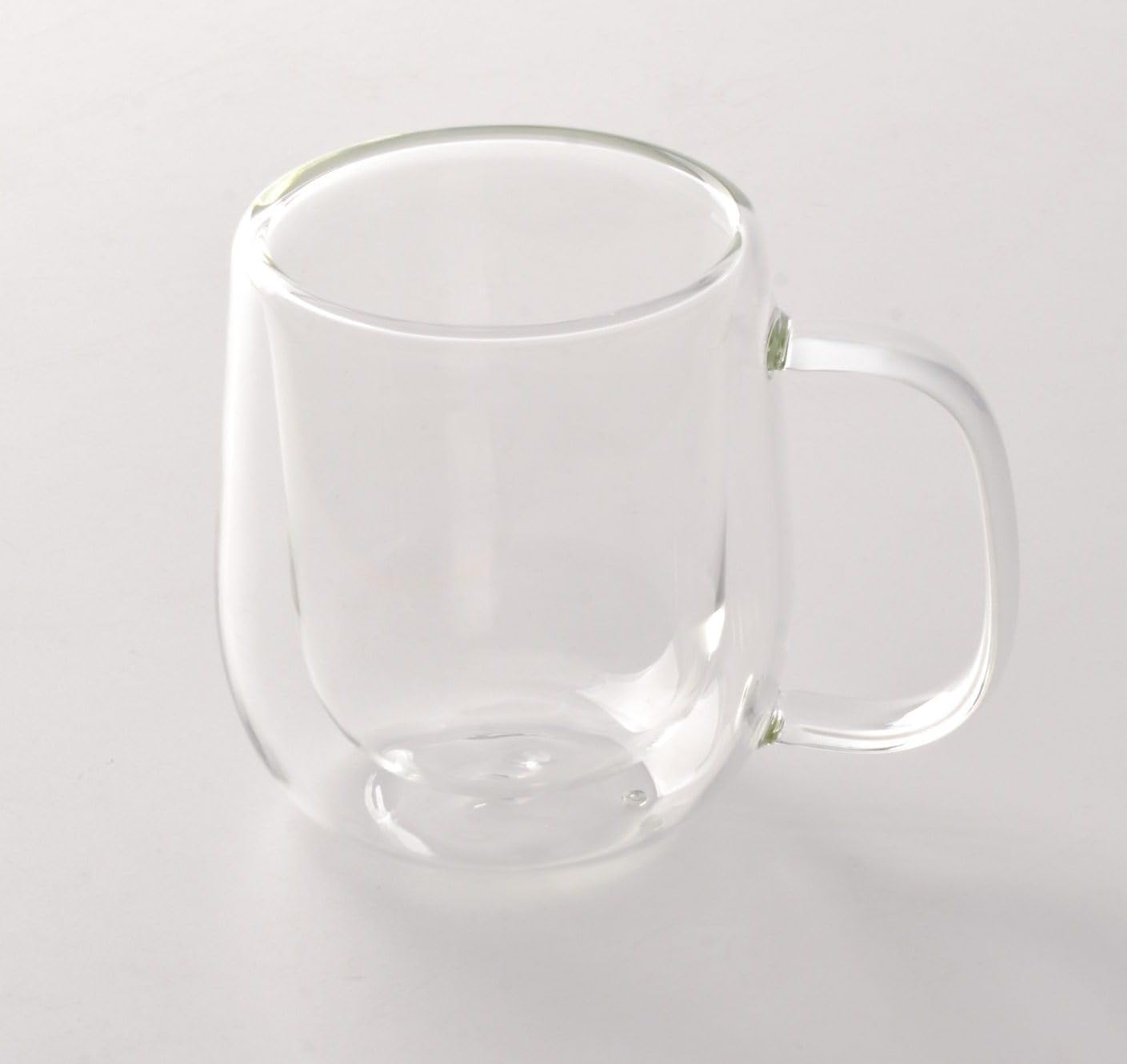 Çift Cidarlı Borosilikat Cam Kupa, Kulplu, Şeffaf, 250ml