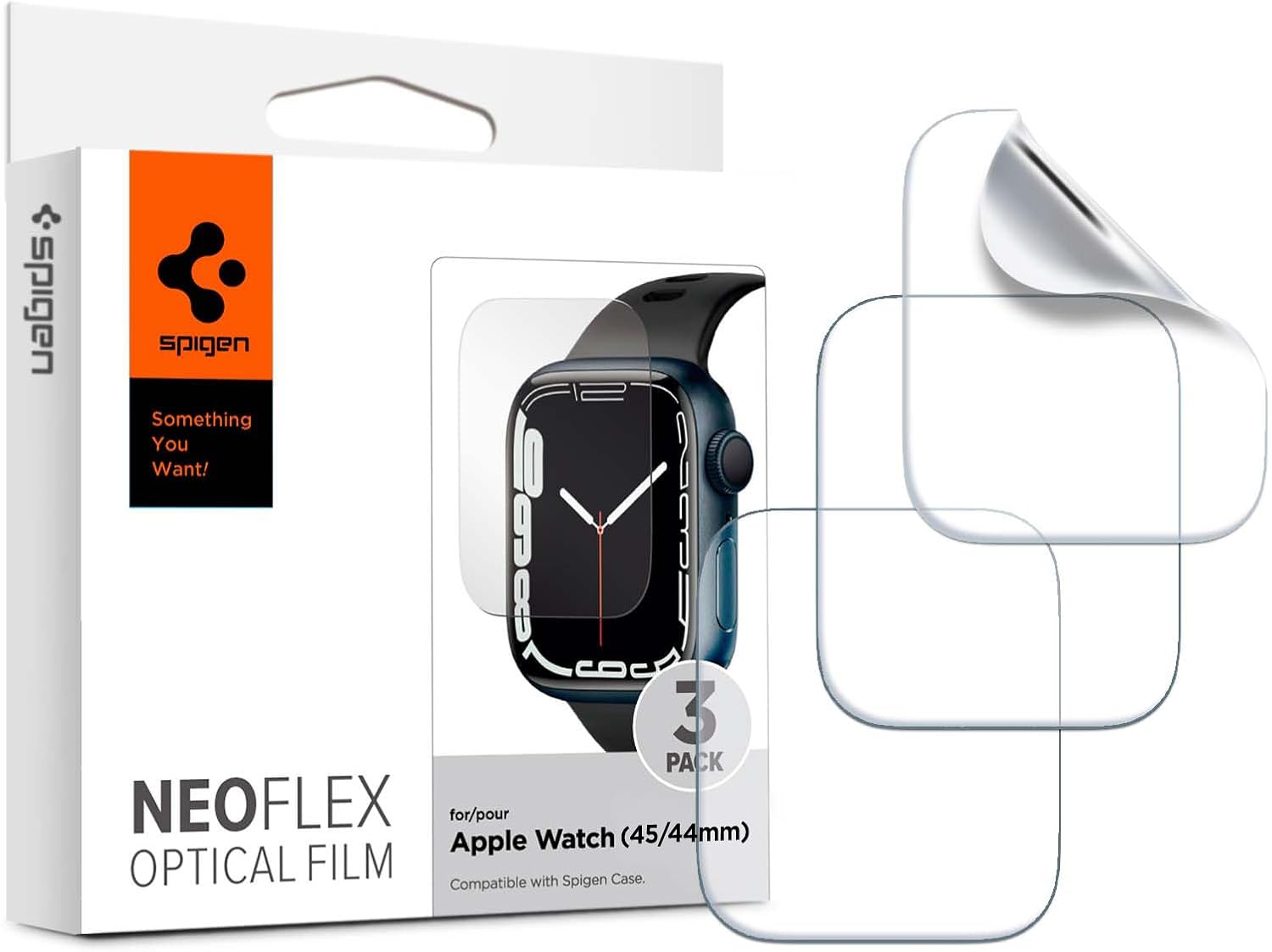 Apple Watch 45/44mm Seri 9/8/SE2/7/6/SE/5/4 ile Uyumlu Ekran Koruyucu Film Neo Flex (3 Adet) - AFL04049