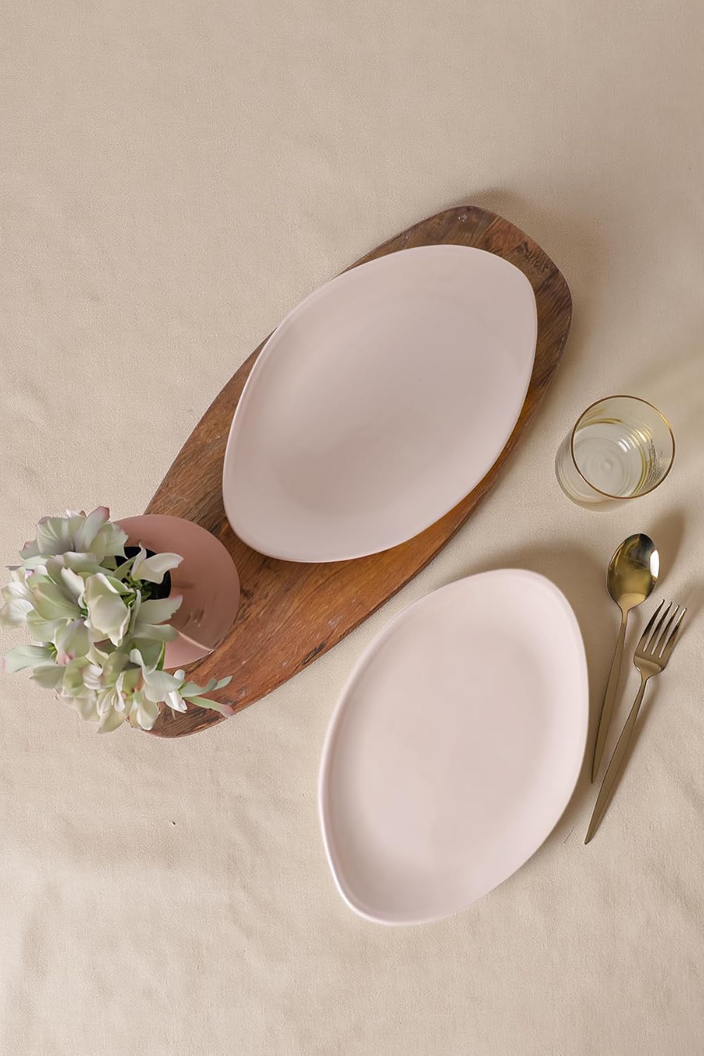 Krem Bloom Kayık Tabak 31 Cm 2 Adet 030