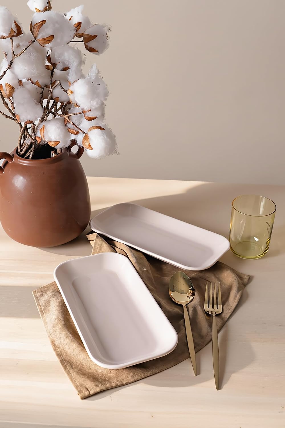 Krem Pergamon Kayık Tabak 26 Cm 2 Adet 030