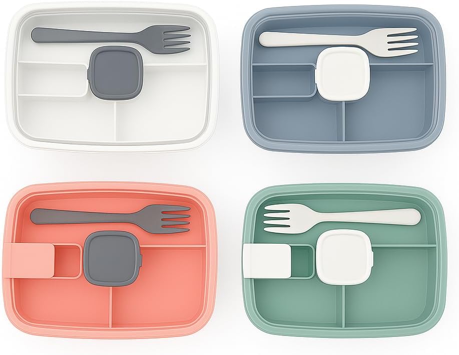 Vakumlu Lunchbox Yemek Kabı – Sızdırmaz, Taşınabilir ve Sağlıklı Saklama Kutusu | Çatal Kaşık Bölmeli | Gıda Dostu (GRİ)