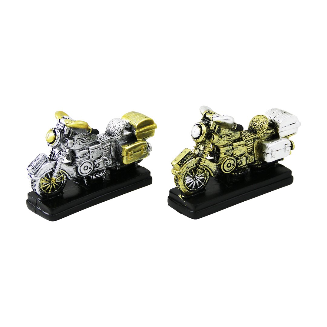 MOTOR VİNTAGE DEKORATİF BİBLO - RENKLİ 6.5X8CM REÇİNE