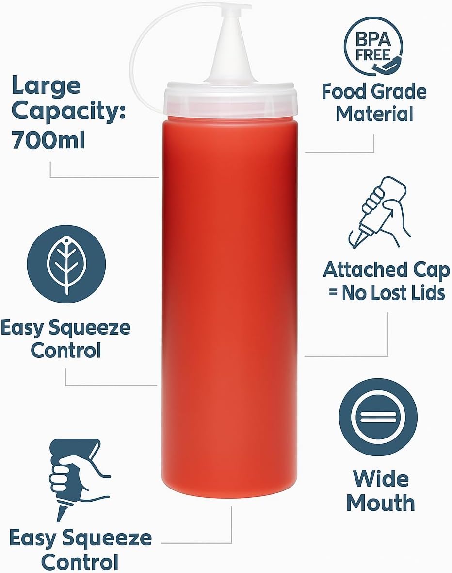 Şeffaf Yağdanlık 700 ml Sızdırmaz Kapaklı Sosluk Sirkelik Sıvı Yağ ve Sos Şişesi Pratik Kullanımlı Mutfak Sunum Kabı Geniş Ağızlı Dökme Şişe