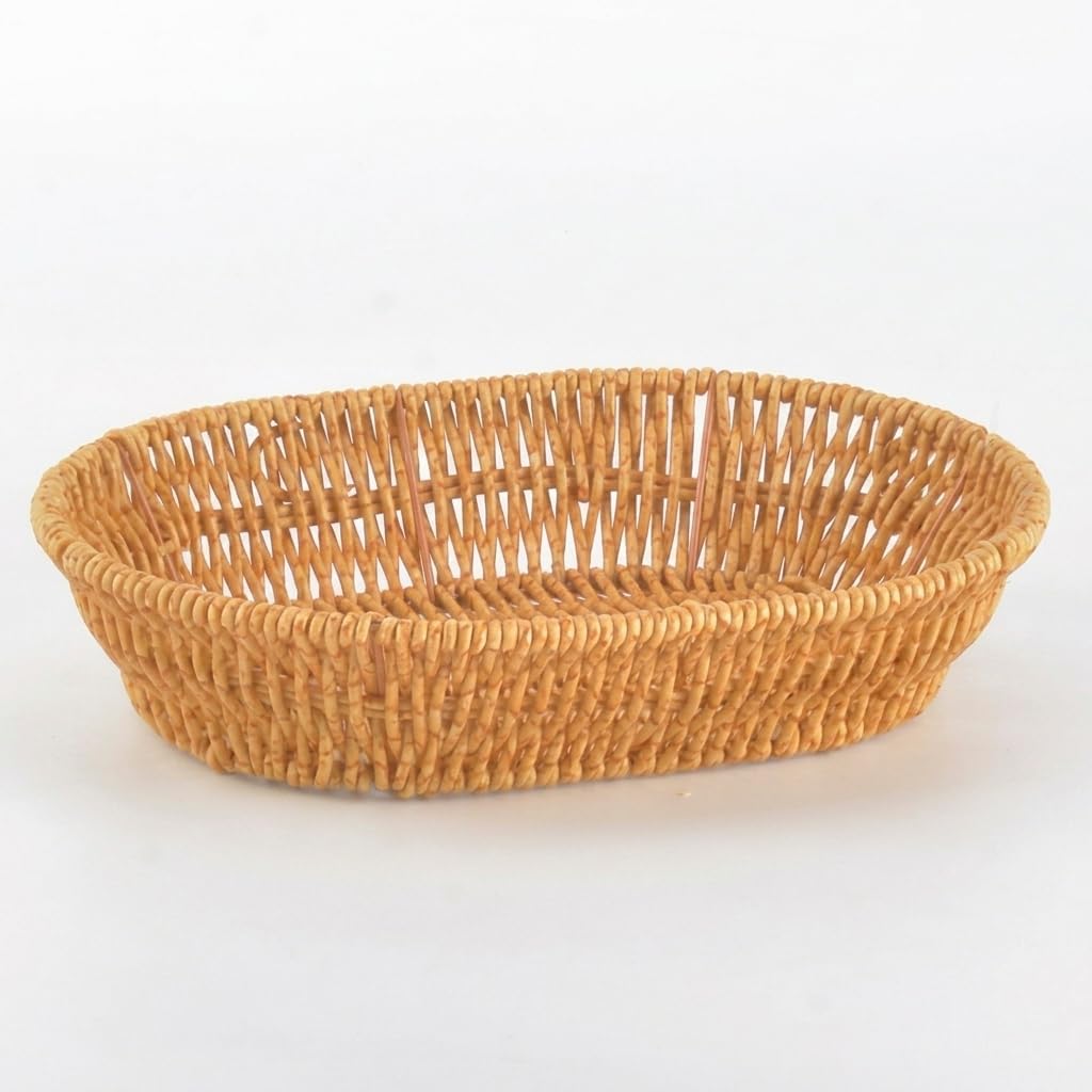 El Yapımı Doğal Hasır Sepet - Oval Ekmeklik ve Çok Amaçlı Düzenleyici (25,50x18x6 cm)