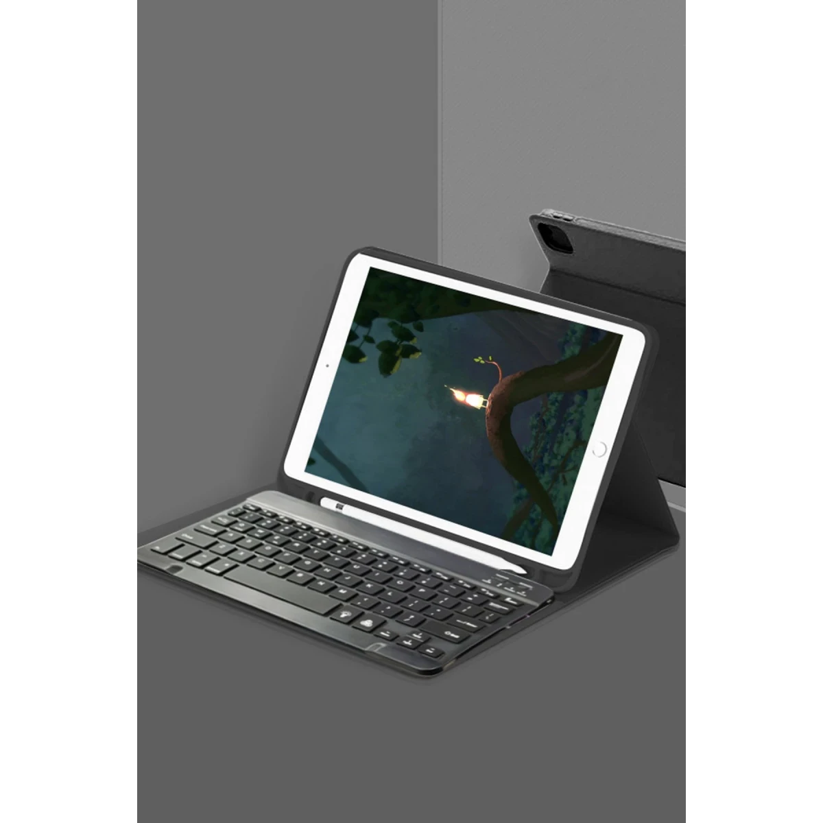 Samsung Galaxy X200 Tab A8 10.5 Kılıf KC01 Smart Klavyeli Tablet Kılıfı - Siyah
