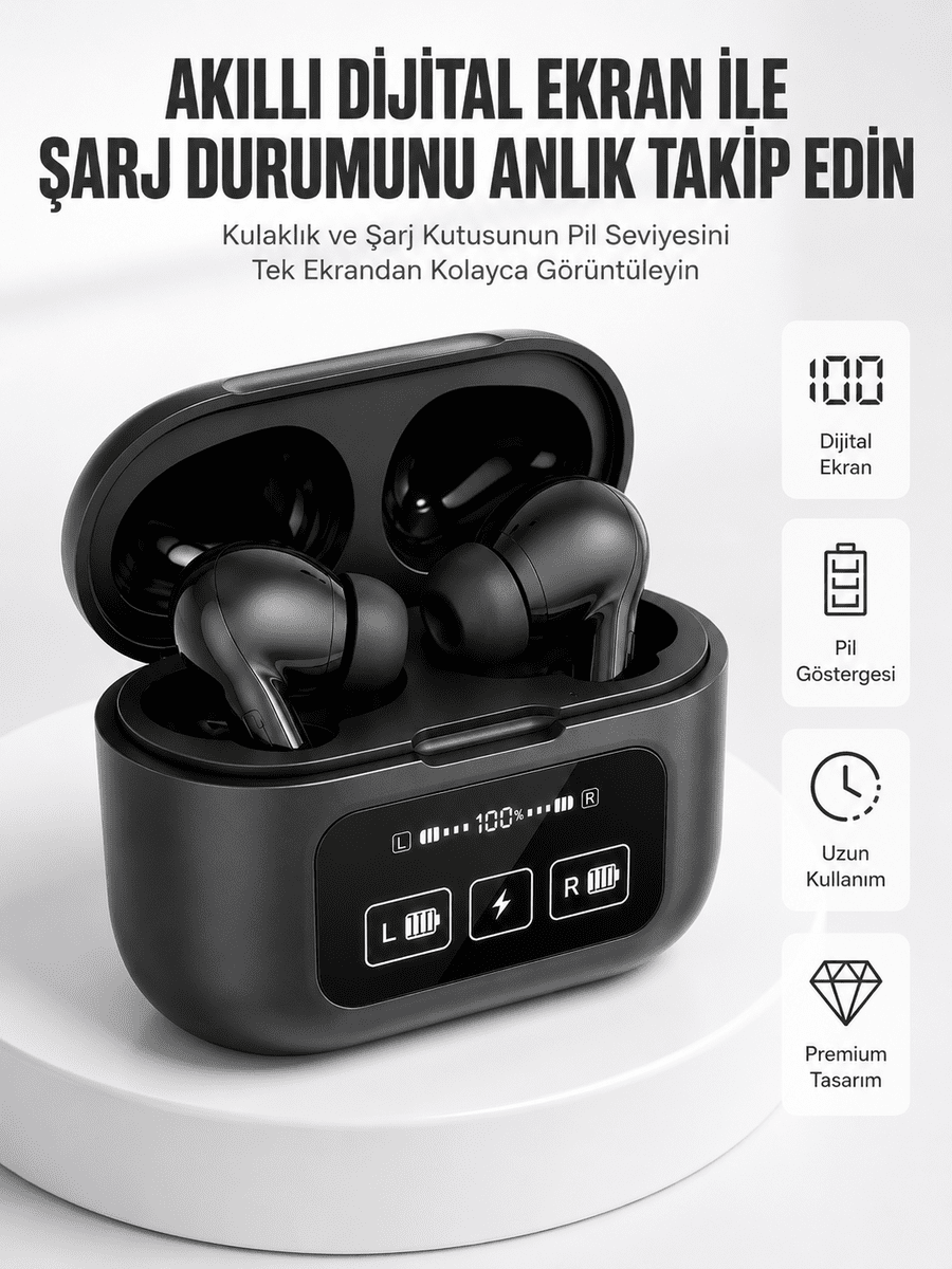 Kablosuz Bluetooth Kulaklık Pro Yeni Nesil Dokunmatik Kontrol