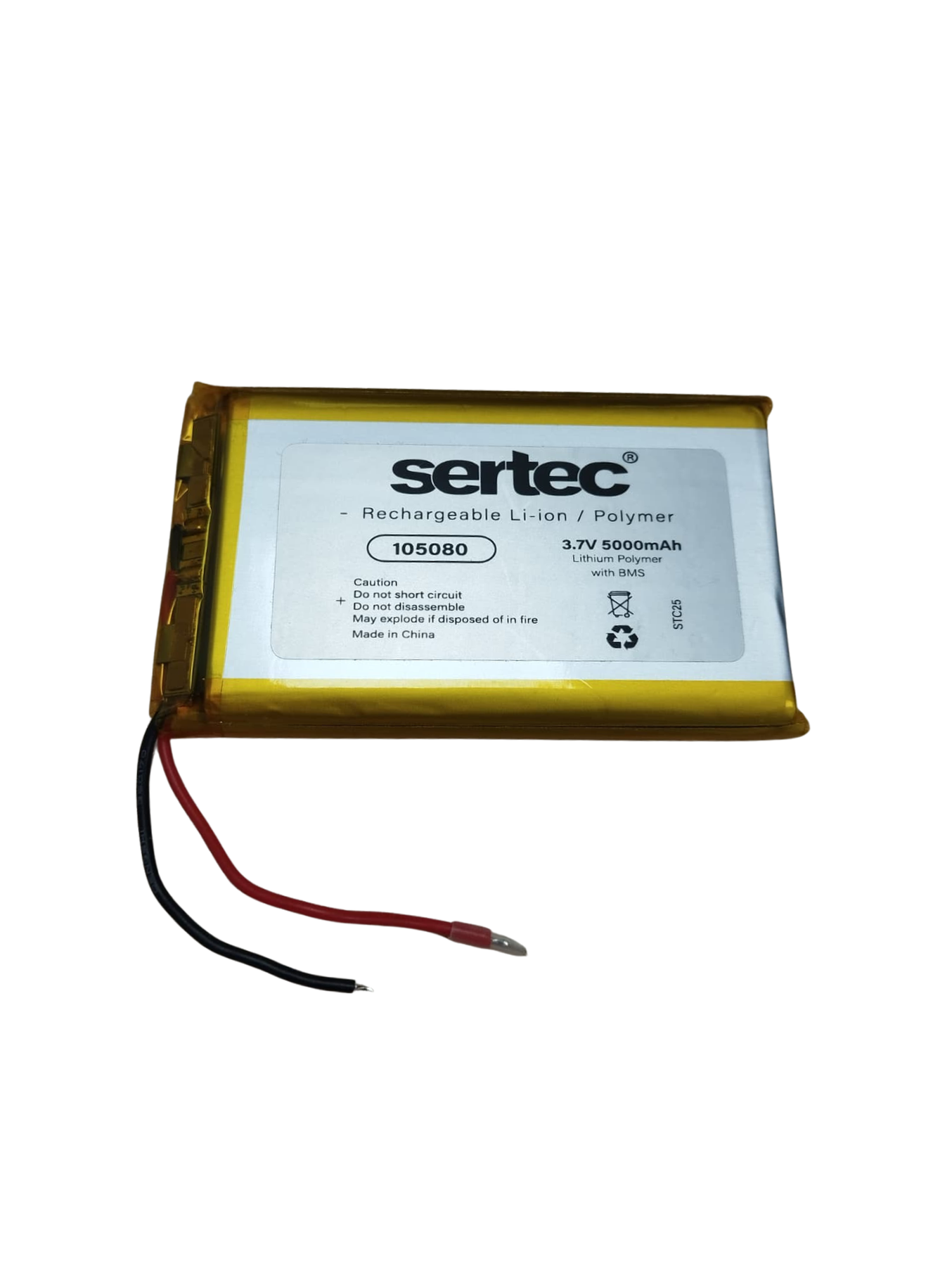 105080 3.7V 5000 mAh Li-Polymer Pil (Devreli/1.5A)