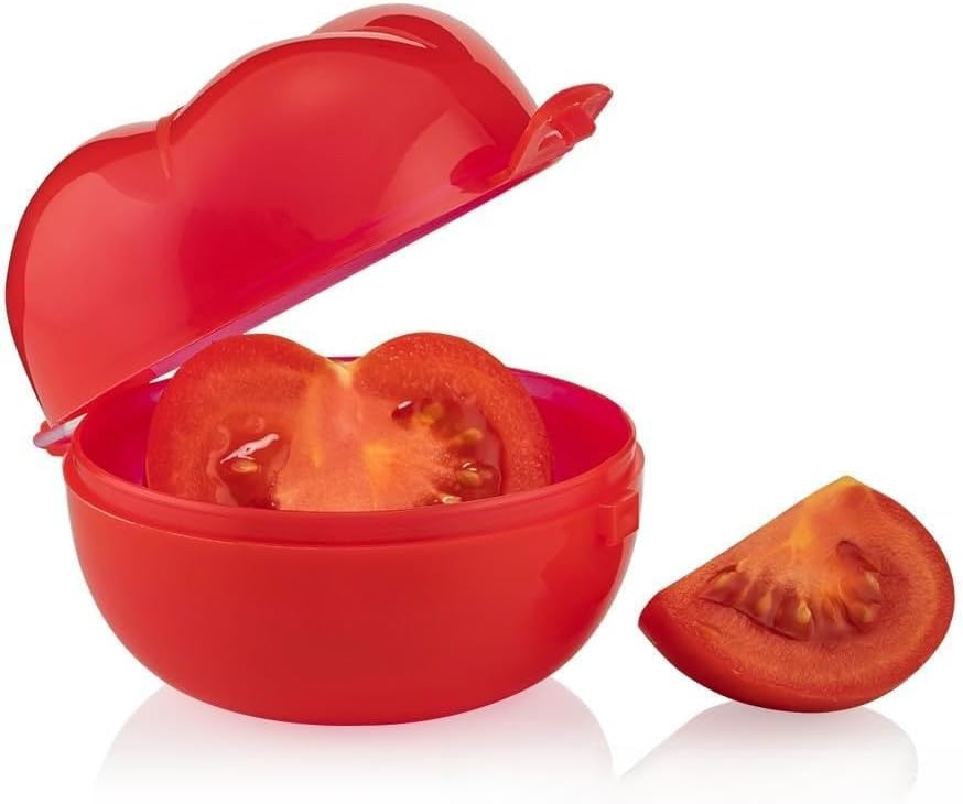 Domates Saklama Kabı, 2'li Set, Kırmızı Plastik Bpa İçermez