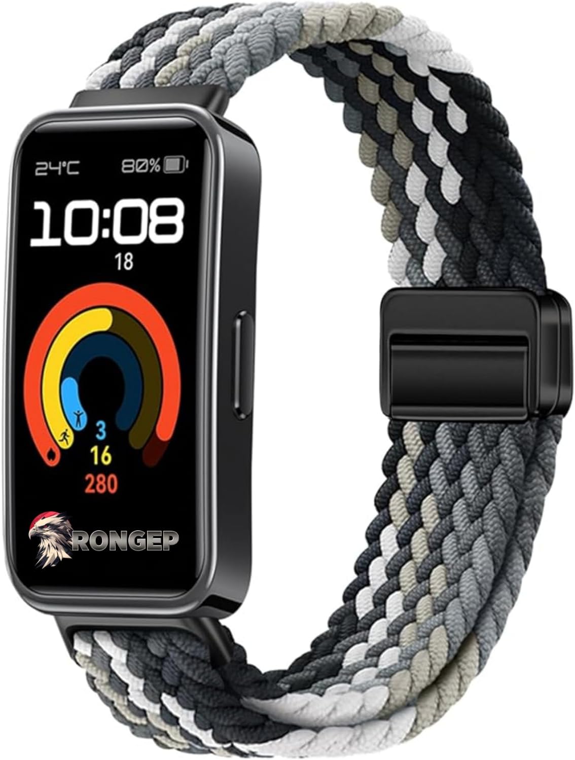 Huawei Band 10-9-8 ile Uyumlu Örgü Loop Kordon Manyetik Tokalı Yumuşak ve Konforlu Huawei Band 8 Kordon Terletmeyen Nefes Alabilir Yapılı Elastik Kumaşlı Huawei Band 10 Kordonu