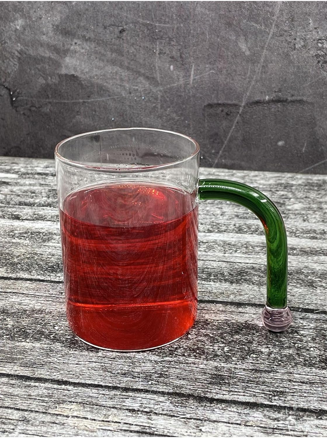 450ml Borosilikat Cam Renkli Özel Kulplu Bardak Kupa Ofis Bardağı
