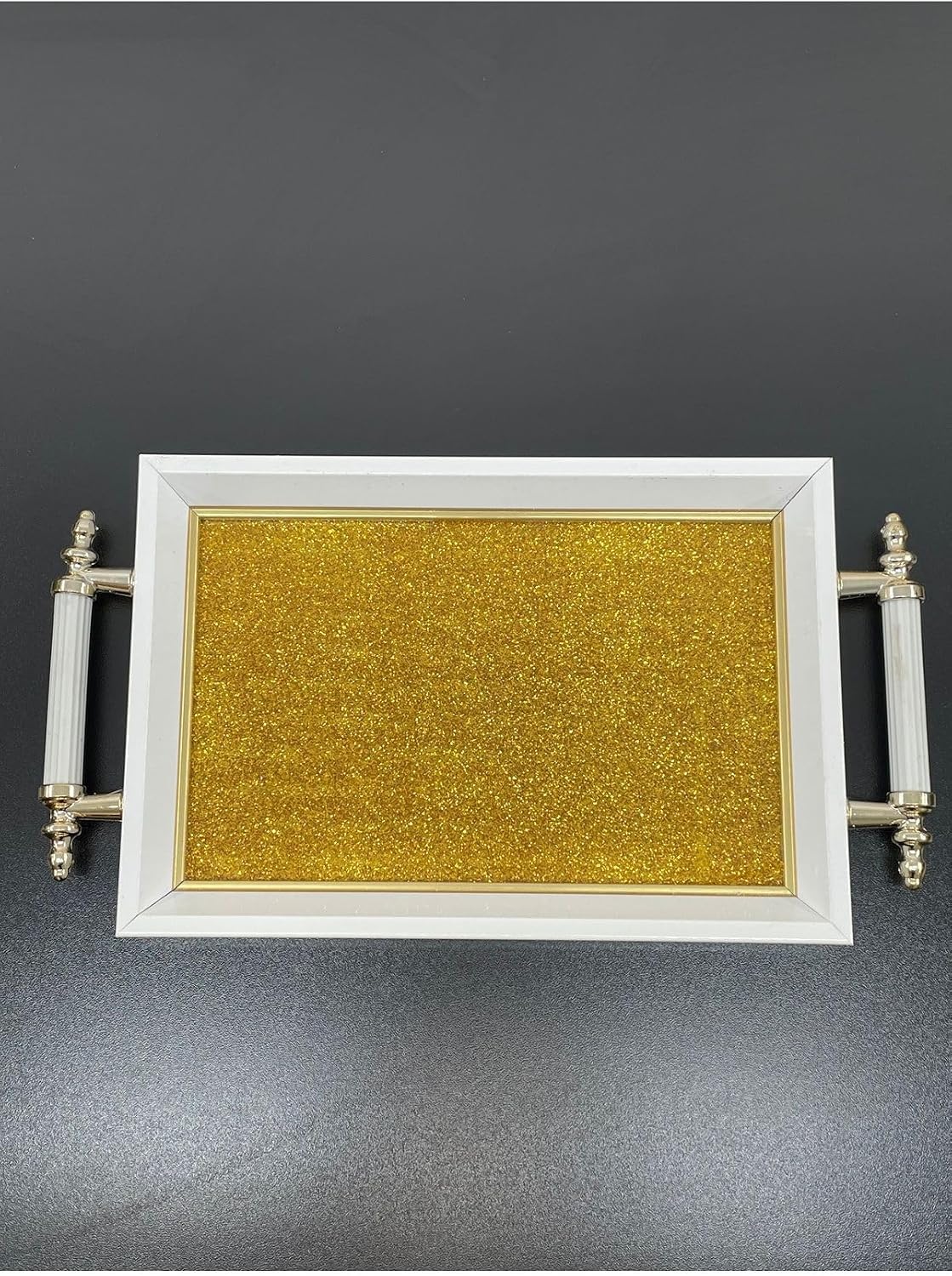 Lüks Simli Sunum Tepsisi Yaldızlı Tepsi 32 * 17CM