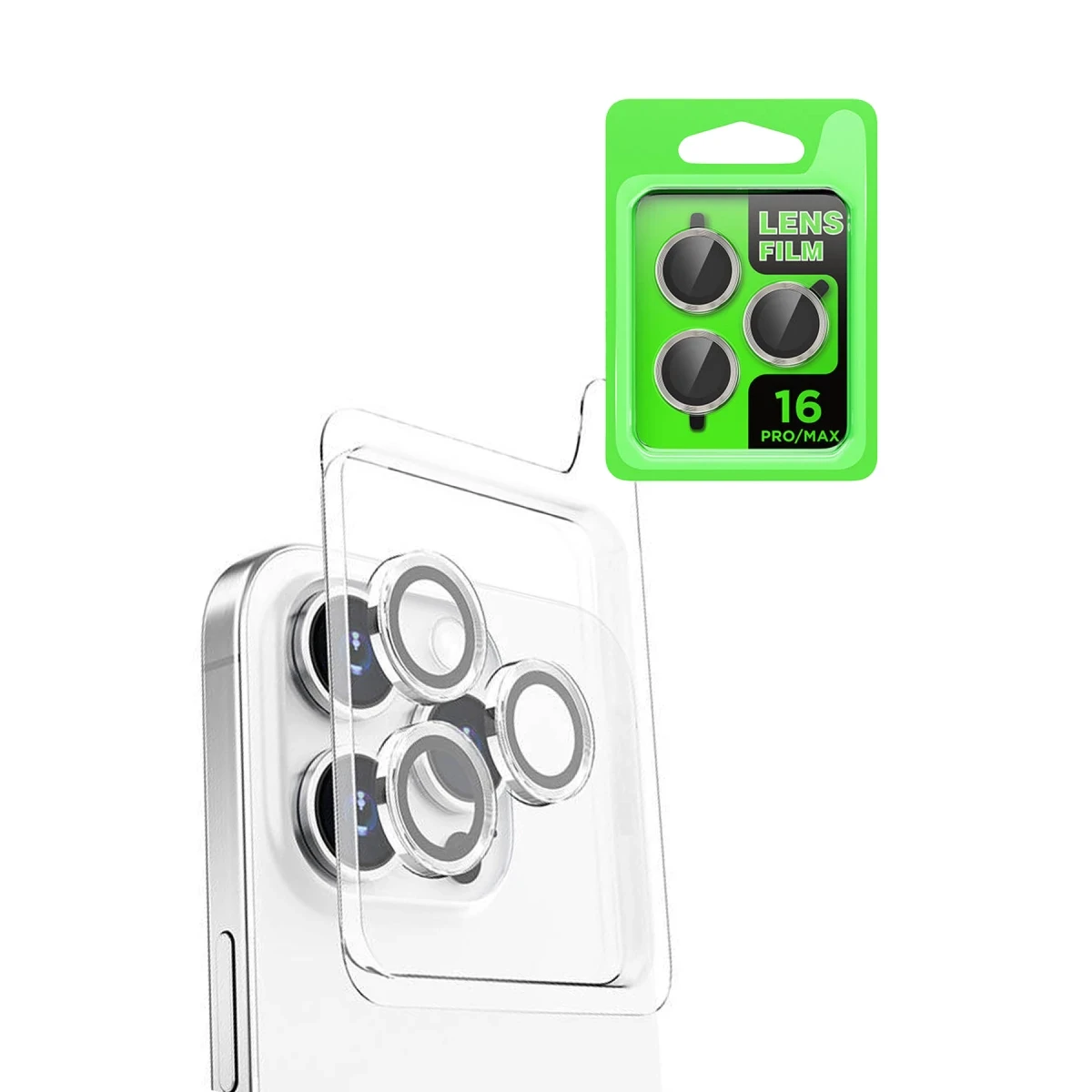 Apple iPhone 16 Pro Max Raze Metal Kamera Lens - Beyaz