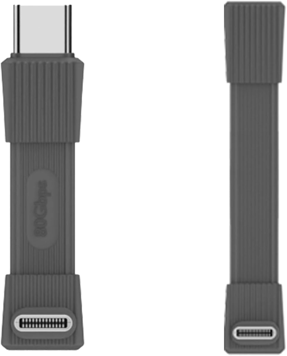 USB-C to USB-C 42mm Kısa Kablo, 240W PD3.1 Hızlı Şarj, 80Gbps Veri Aktarımı, 8K 60Hz Görüntü Desteği, Thunderbolt Uyumlu, USB4, Laptop Tablet Telefon için Ultra Kısa Adaptör Kablo OTGB