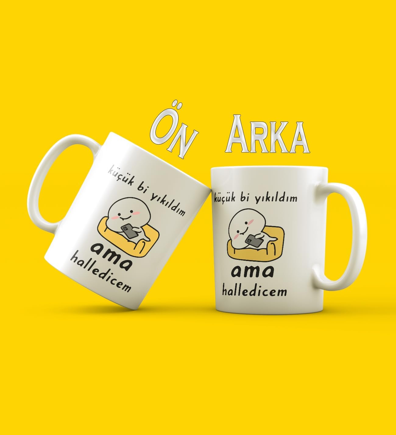 Küçük Bi Yıkıldım Tasarımlı Kupa Bardak