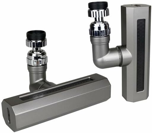 KINETEX 360° Oynar Başlıklı, 4 Fonksiyonlu Geniş Şelale Perlatör Musluk Ucu, KTX-3288 Model, Siyah