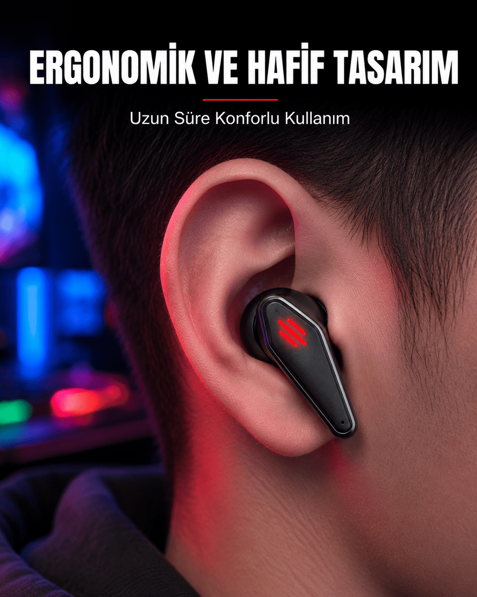Led Işıklı Kablosuz Kulaklık Ergonomik Tasarım Yeni Nesil
