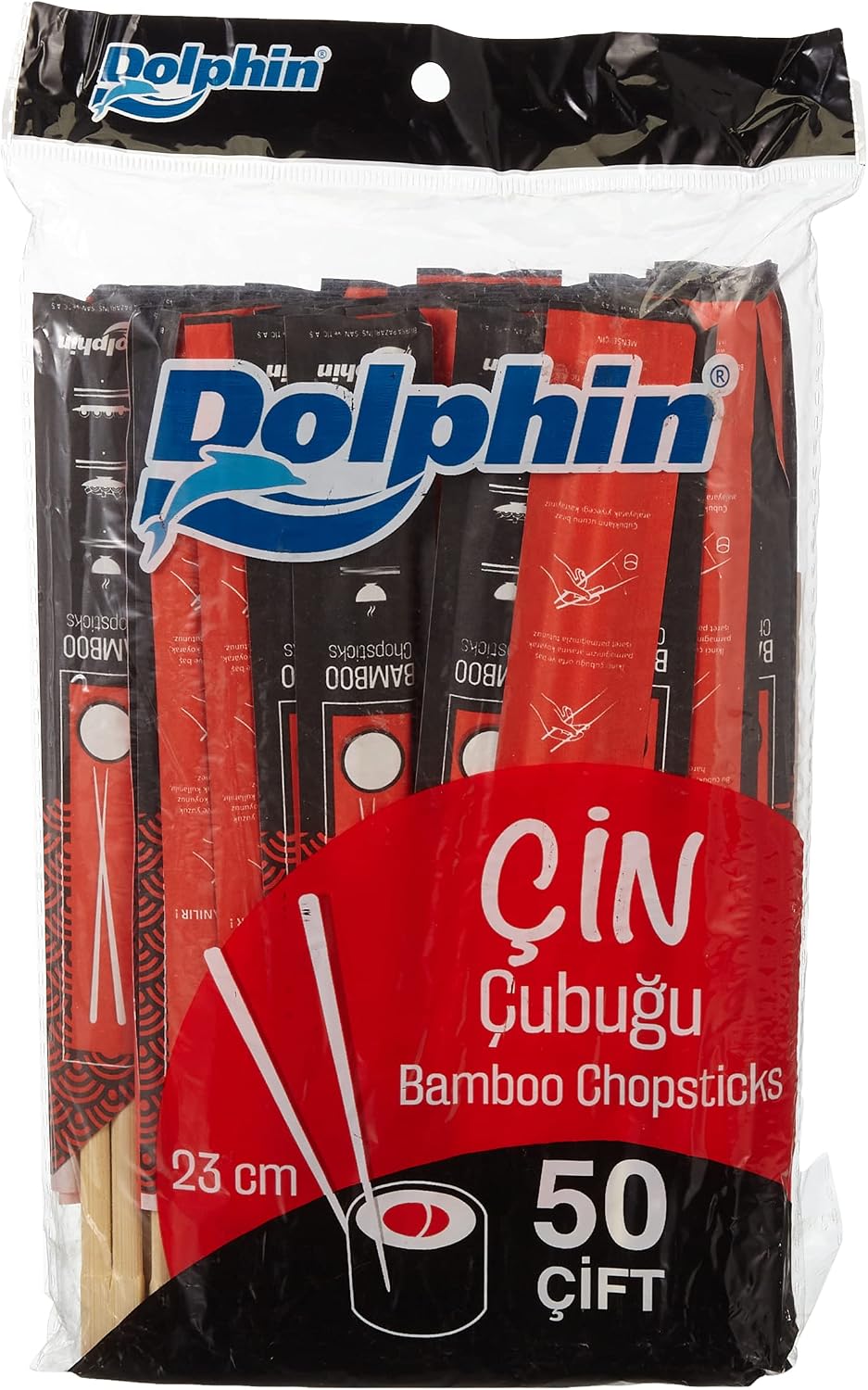 Dolphin Çin Yemek Çubuğu-Chopsticks 23cm 50 Çift