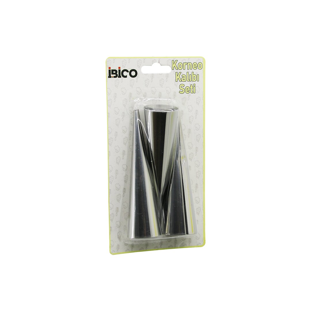 3PCS Metal Korneo Kalıp - Pasta Dekorasyon Aparatı ÇAP:3.4CM X UZUNLUK:12CM BRKT-921602