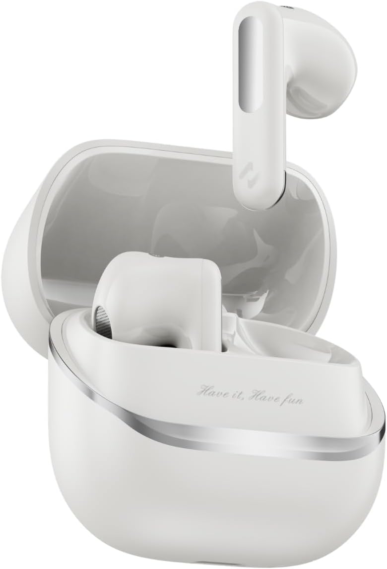 Space T1 Bluetooth 6.0 Kulaklık ANC 3.0 Gürültü Engelleme Hi-Res Audio 40.5 Saat Pil Ömrü (Beyaz)