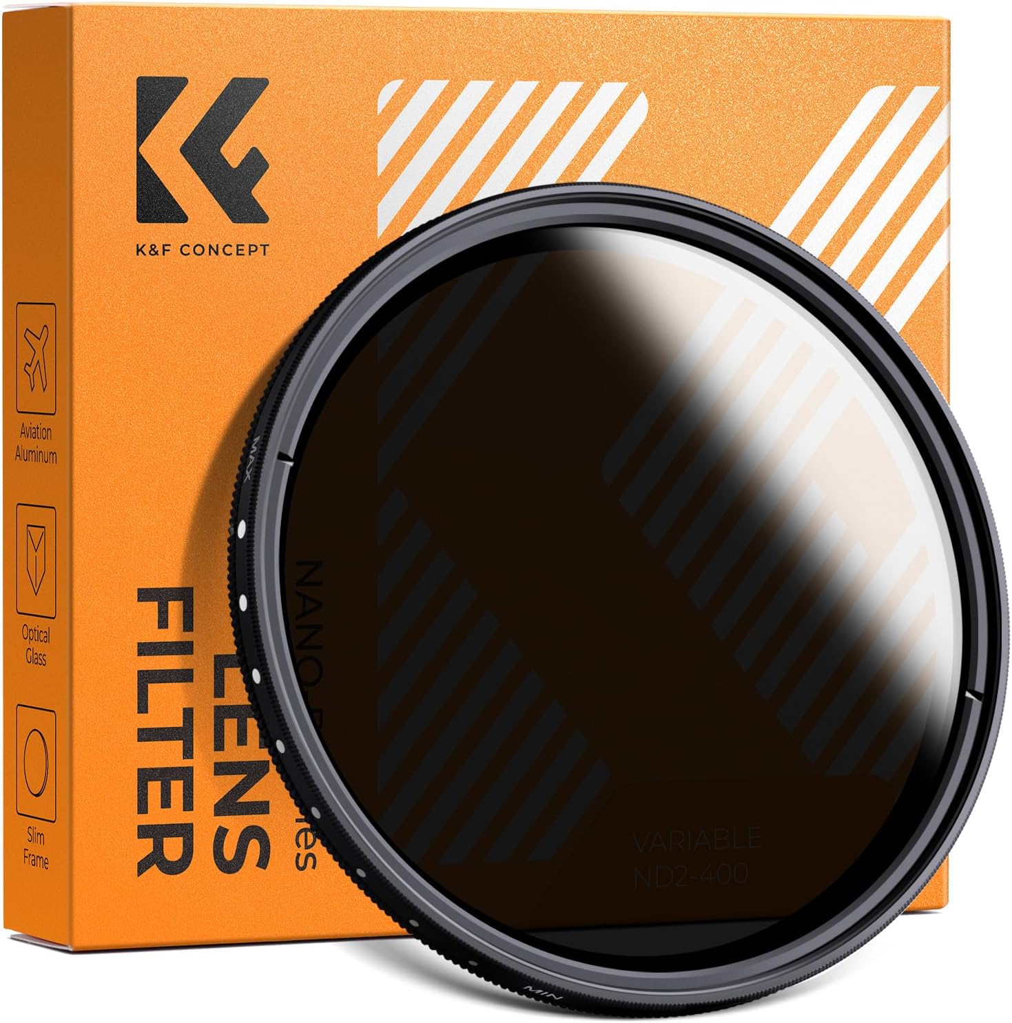 77 mm ND Filtre, K&F Konsept 77 mm Ultra İnce ND2-ND400 Fader Değişken Nötr Yoğunluk Ayarlanabilir Lens Filtresi Ultra İnce ND Filtre Optik Cam