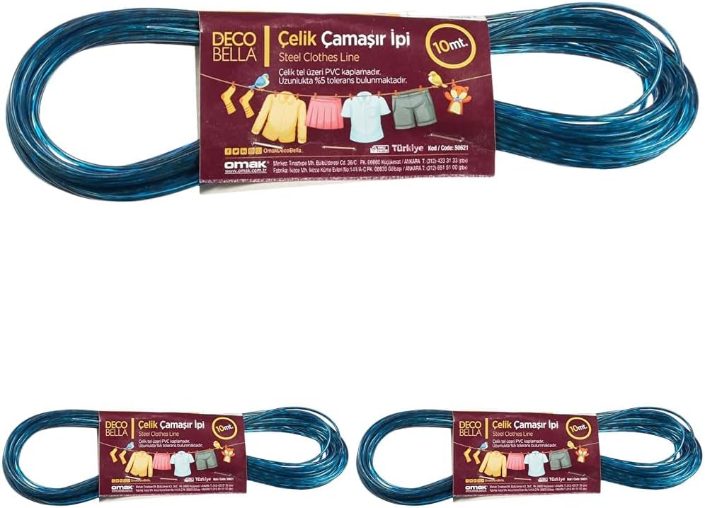 Çelik Çamaşır İpi (10 mt) 3lü paket