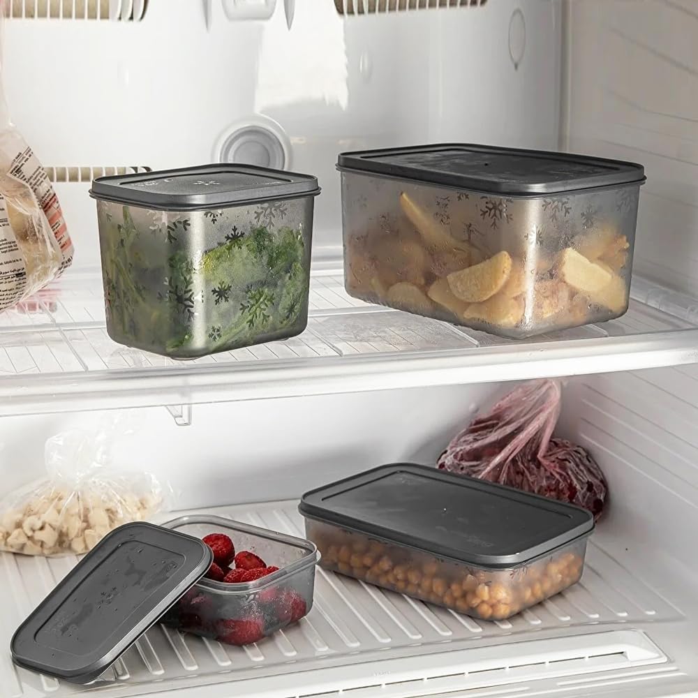 No Frost Silikon Yumuşak Kapalı Saklama Kabı Dondurucu ve Buzluk Saklama Kabı 675ml, Kapaklı No Frost Saklama Kabı 675Ml, Derin Dondurucu Saklama Kabı 675Ml