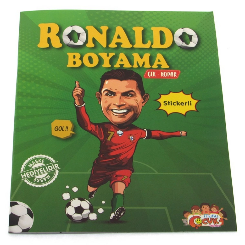 Ronaldo Çıkartmalı Maskeli Boyama Kitabı