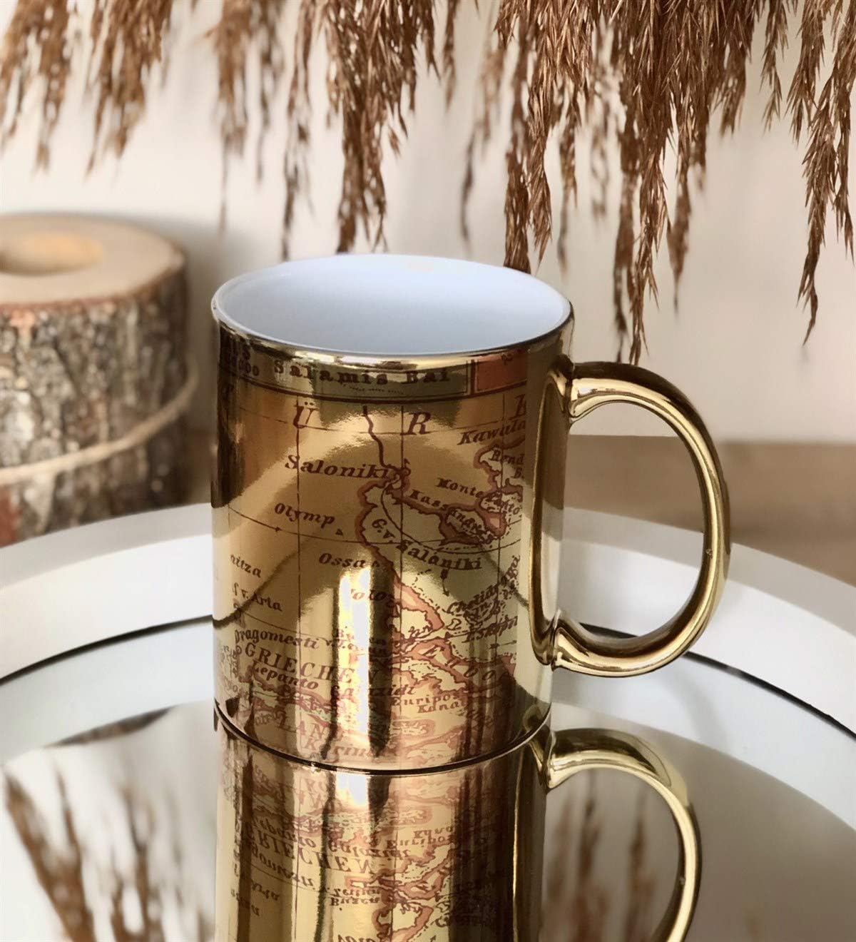 Travel Journal Tasarımlı Gold Kupa