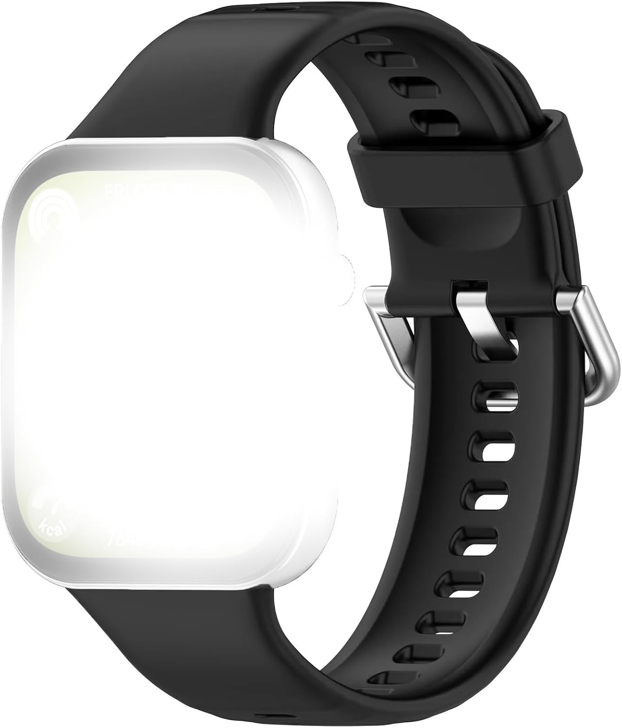 Huawei Watch Fit 3 ile uyumlu Saat Kayışı Ent Kaliteli Huawei Watch Fit 3 ile uyumlu Spor Saat Kontrast Renkli Lagniappe Silikon Kordon (Siyah)
